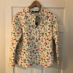 Lands' End Cream Floral Pullover